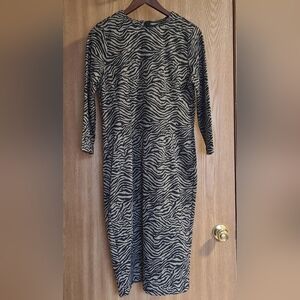 Elie Tahari Zebra Print Midi Dress